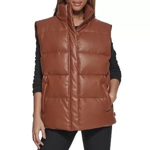 Levi’s Faux-Leather Oversized Puffer Vest